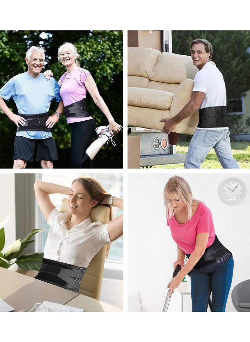Air Mesh Back Brace for Men Women Lower Back Pain Relief, Adjustable Back Support Belt for Work, Anti-skid Lumbar Support for Sciatica Scoliosis (Large(Waist:35.4"-43.3"))