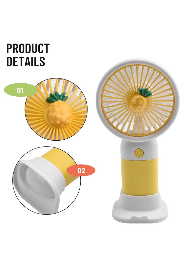 ®️ High Speed ​​Mini Handheld USB Fan for Desktop with Phone Holder Speed ​​Mode Perfect for Office, Travel and Makeup Dryer