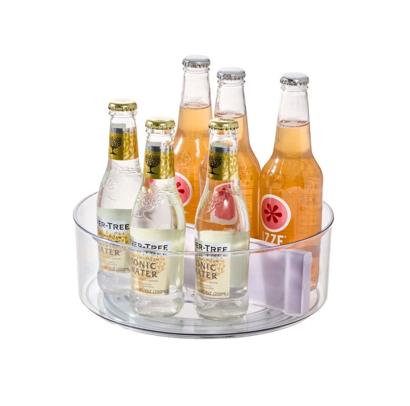 InterDesign دوار لذيذ من روزانا بانسينو × آي ديزاين مصنوع من البلاستيك المعاد تدويره مع غطاء  سلة شفافة/فاصل لافندر  10 بوصة × 3.69 بوصة - Image 1