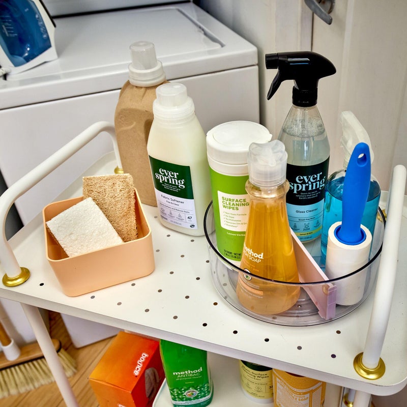 InterDesign دوار لذيذ من روزانا بانسينو × آي ديزاين مصنوع من البلاستيك المعاد تدويره مع غطاء  سلة شفافة/فاصل لافندر  10 بوصة × 3.69 بوصة - Image 5