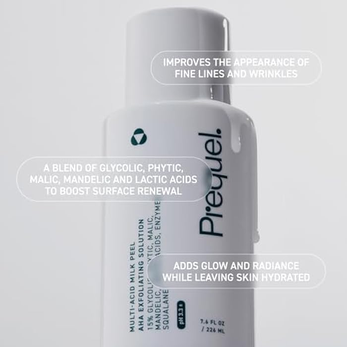 Prequel Skin Multi-Acid Milk Peel, Professional Exfoliating Solution. 15% Glycolic Acid Face Peel with Lactic Acid and Enzymes. Hydrating Chemical Exfoliant. Clinical Strength Formula, 7.6oz Bottle. - Image 5
