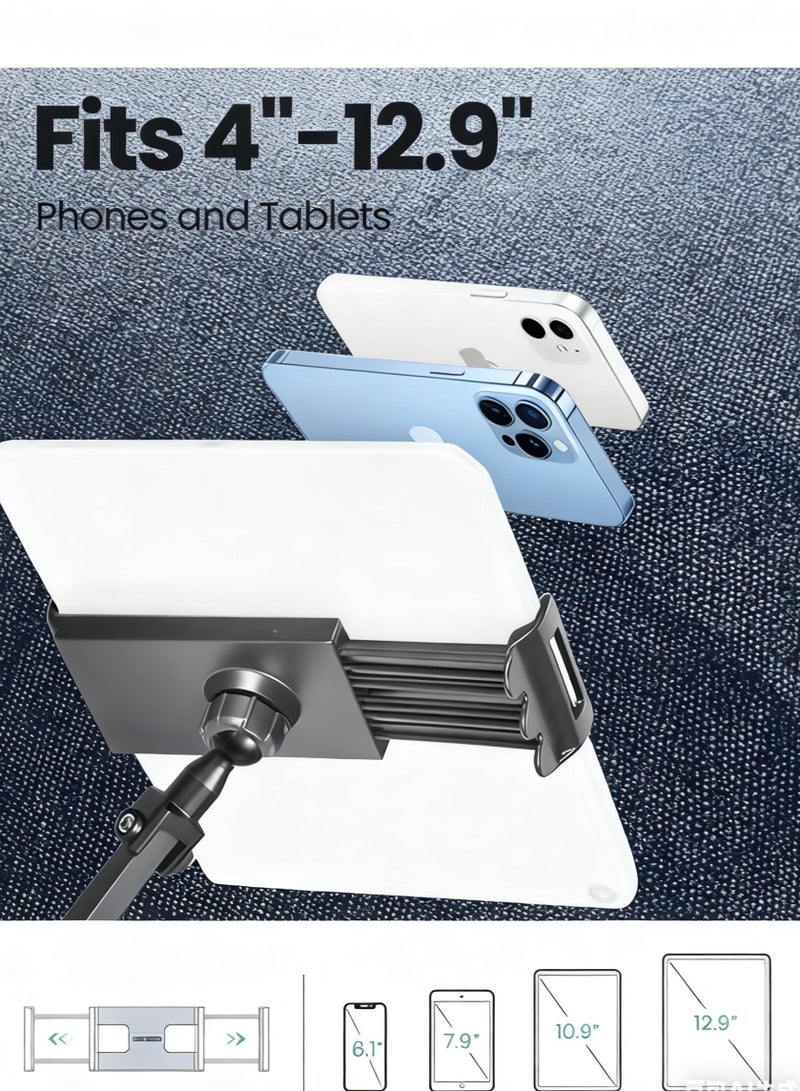 Tablet Holder for Bed, Adjustable and Foldable Tablet Bed Stand Mount with 360 Degree Rotation for iPad pro, iPad, iPhone, Samsung Galaxy, and All 4.7-12.9" Devices - Image 2