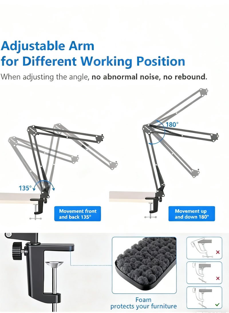 Tablet Holder for Bed, Adjustable and Foldable Tablet Bed Stand Mount with 360 Degree Rotation for iPad pro, iPad, iPhone, Samsung Galaxy, and All 4.7-12.9" Devices - Image 4
