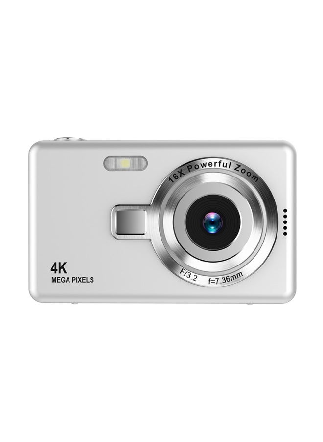 Generic - Ccd HD 4K Pixel Digital Camera Student Beginner Mini Card Machine Retro Fresh Photography-Color:Silver - Image 1