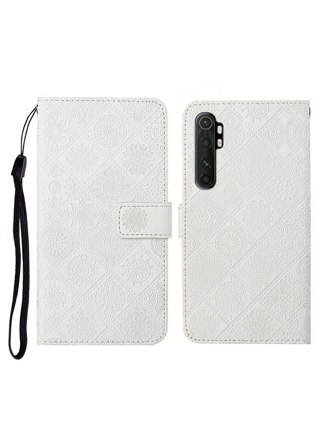 The Bros Case For Xiaomi Mi Note 10 Lite Ethnic Style Embossed Pattern Horizontal Flip Leather Case with Holder & Card Slots & Wallet & Lanyard