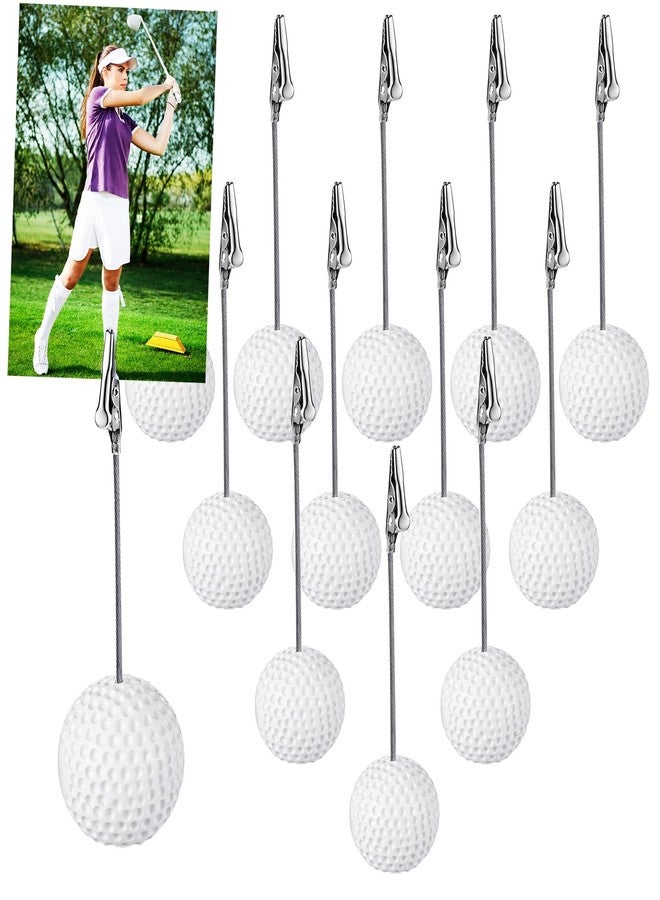 Jetec 12 Pcs Resin Sports Ball Base Memo Clips with Alligator Wire Table Number Card Place Holders Photo Stand for Office Menu Wedding Party Events Decoration(Golf) - Image 1