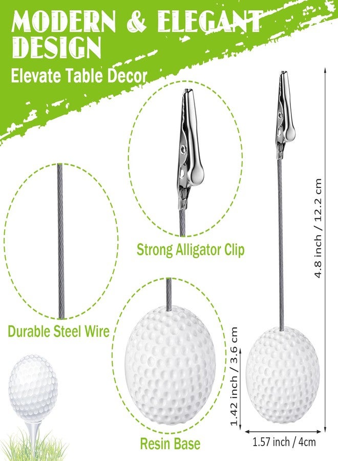 Jetec 12 Pcs Resin Sports Ball Base Memo Clips with Alligator Wire Table Number Card Place Holders Photo Stand for Office Menu Wedding Party Events Decoration(Golf) - Image 2