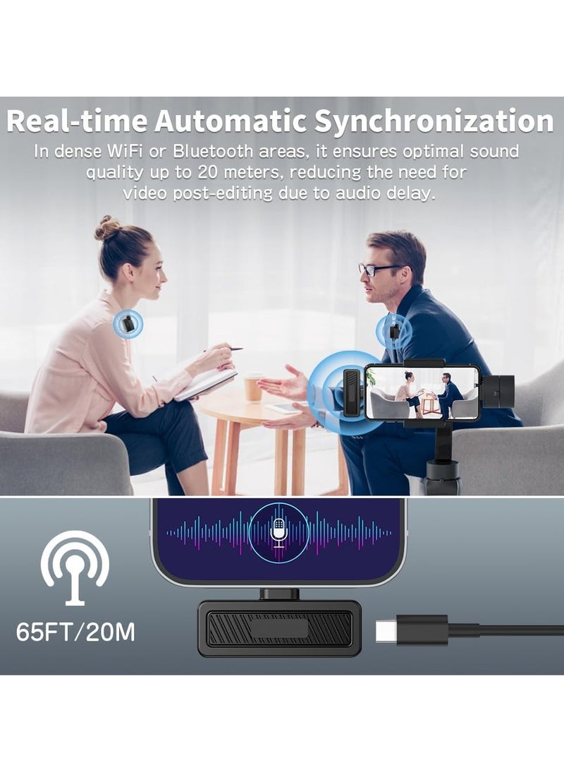 SOLARAE Wireless Lavalier Microphone with Noise Cancellation, Wireless Microphone, 656 ft Range, 24-Hour Battery, Dual Channel, Compact Lapel Microphone Wireless for Video Recording, Game Live Streaming - Image 5