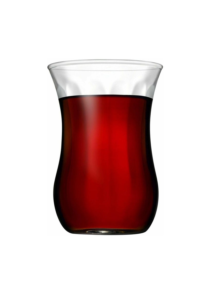 باساباتشي طقم شاي تركي  إستكانة-أسكودار - 6 أكواب (120 مل) شفاف 120ملليلتر - Image 3