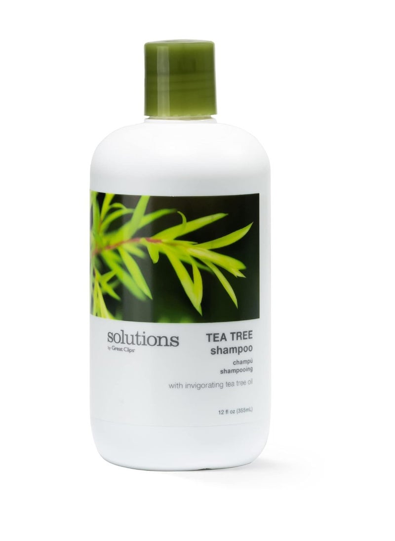 GREAT CLIPS - GREAT CLIPS Solutions Tea Tree Shampoo 12 fl oz | Natural Dry Scalp & Dandruff Treatment with Invigorating Essential Oils | Nourish and Stimulate Scalp | For All Hair Types - Image 1