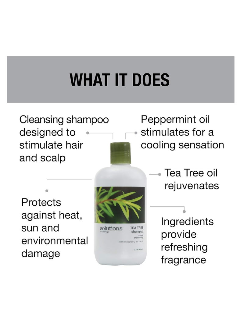 GREAT CLIPS - GREAT CLIPS Solutions Tea Tree Shampoo 12 fl oz | Natural Dry Scalp & Dandruff Treatment with Invigorating Essential Oils | Nourish and Stimulate Scalp | For All Hair Types - Image 1