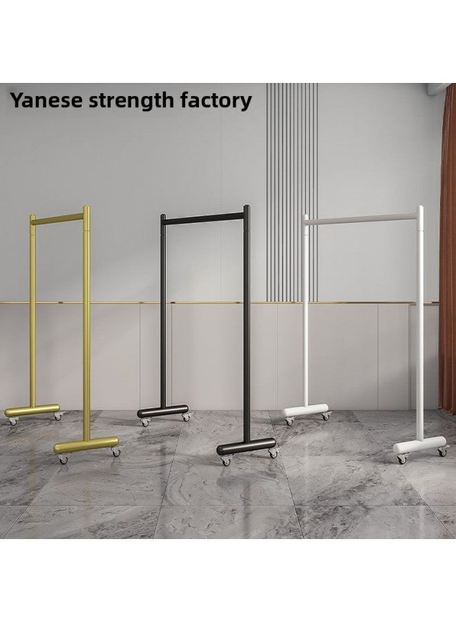 Internet Celebrant Clothes Hanger Floor Vertical Hanger Indoor Student Dormitory Bedroom Clothing Display Rack Gantry Clothes Hanging Rod-Color:Nano Gold_length 60 Height 167 With 2.0 Wheels  - Image 5