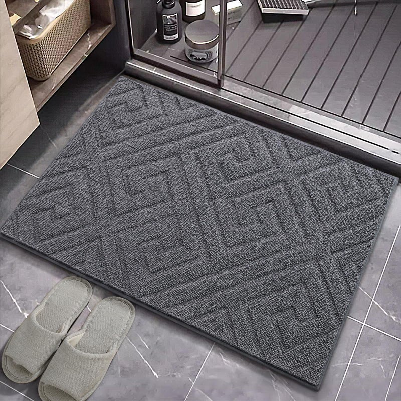 Arogan قابلة للغسل مقصورة الباب الداخلي مدخل سجاد دخول منخفض للداخل للمنزل الدعم المطاط الماص موحلة الحذاء الأوساخ ممسحة للباب الأمامي الخلفي (24 × 36 بوصة) رمادية) - Image 4