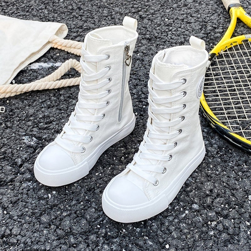 2026 Spring New Children'S Canvas Shoes High-Top Boys And Girls Shoes White Sneakers Korean Style Baby Canvas Shoes 5056 - Image 1