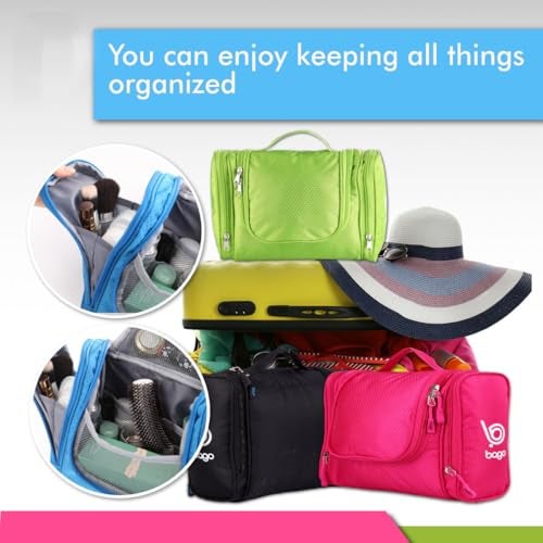 Bago Travel Toiletry Bag for Women and Men - Large Waterproof Hanging Large Toiletry Bag for Bathroom and Travelling Bag for Toiletries Organizer - Travel Makeup Bag (Pink) - Image 2