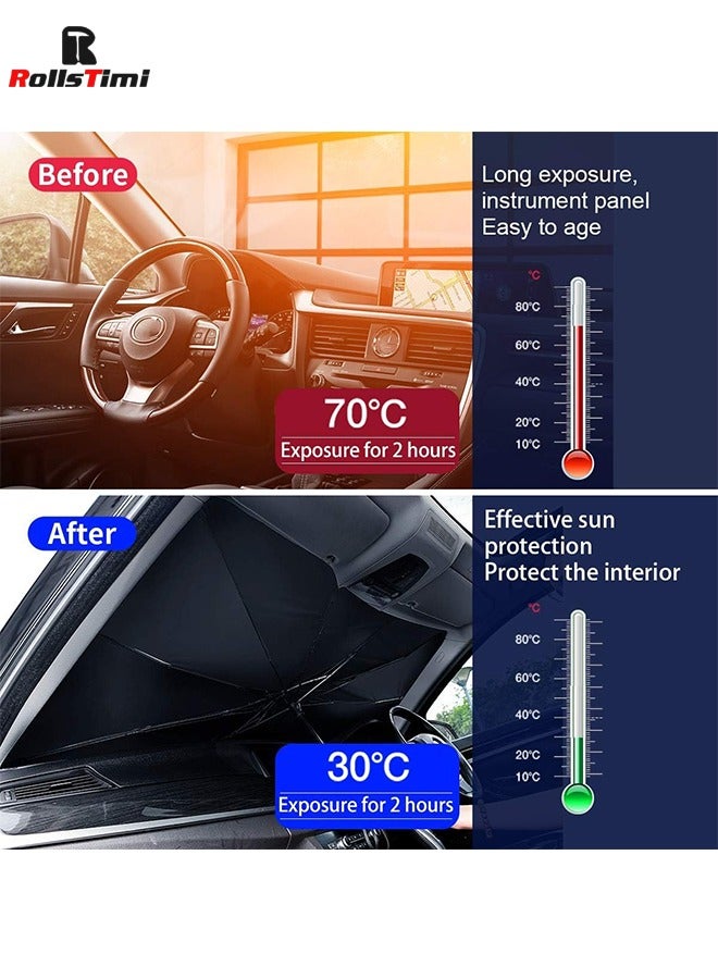 رولستيمي سيارة طوي ظلة الزجاج الأمامي الزجاج الأمامي هود ظلة مظلة - Image 5