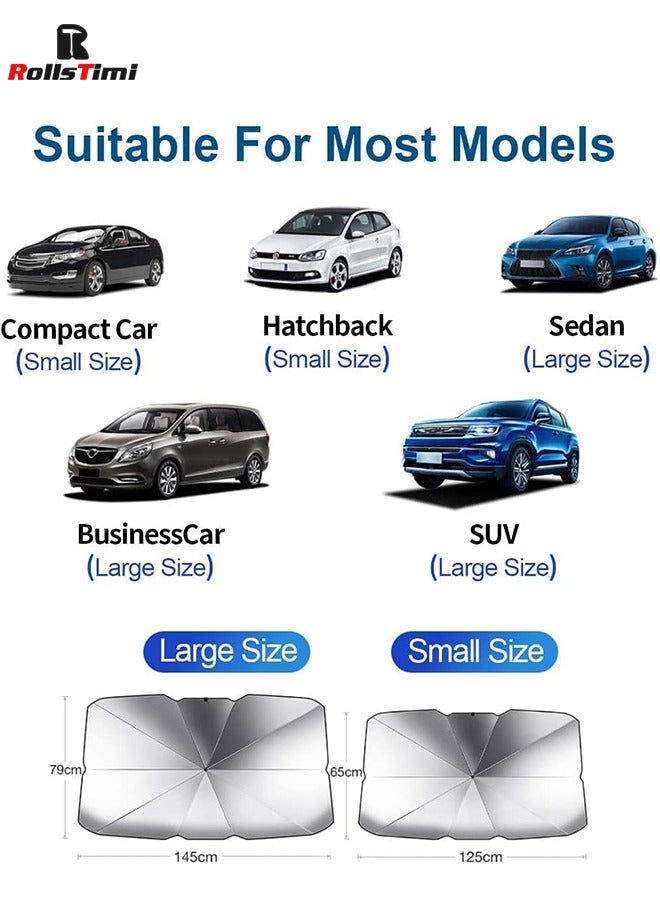 رولستيمي سيارة طوي ظلة الزجاج الأمامي الزجاج الأمامي هود ظلة مظلة - Image 3