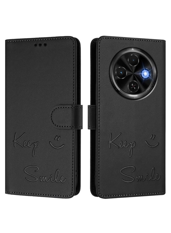 erorex Case For Tecno Spark 30C Smile Embossing RFID Leather Phone Case - Image 3