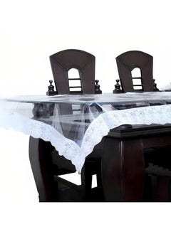 Kuber Industries Kuber Industries Table Cover 6 Seater |Dining Table Cloth for Home D?cor | Table Sheet for Dining Area | 45x70 | DTC | Silver  - Image 3