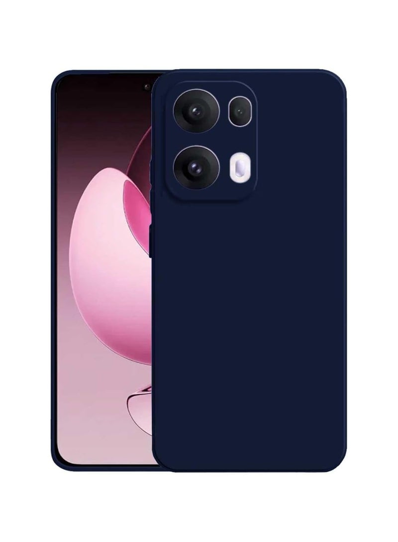 Case for Oppo Reno13 Pro Liquid Gel Rubber Bumper Case with Soft Microfiber Lining Cushion Slim Hard Shell Shockproof Protective Cover for Reno 13 Pro 5G 2024 (Blue) - Image 1