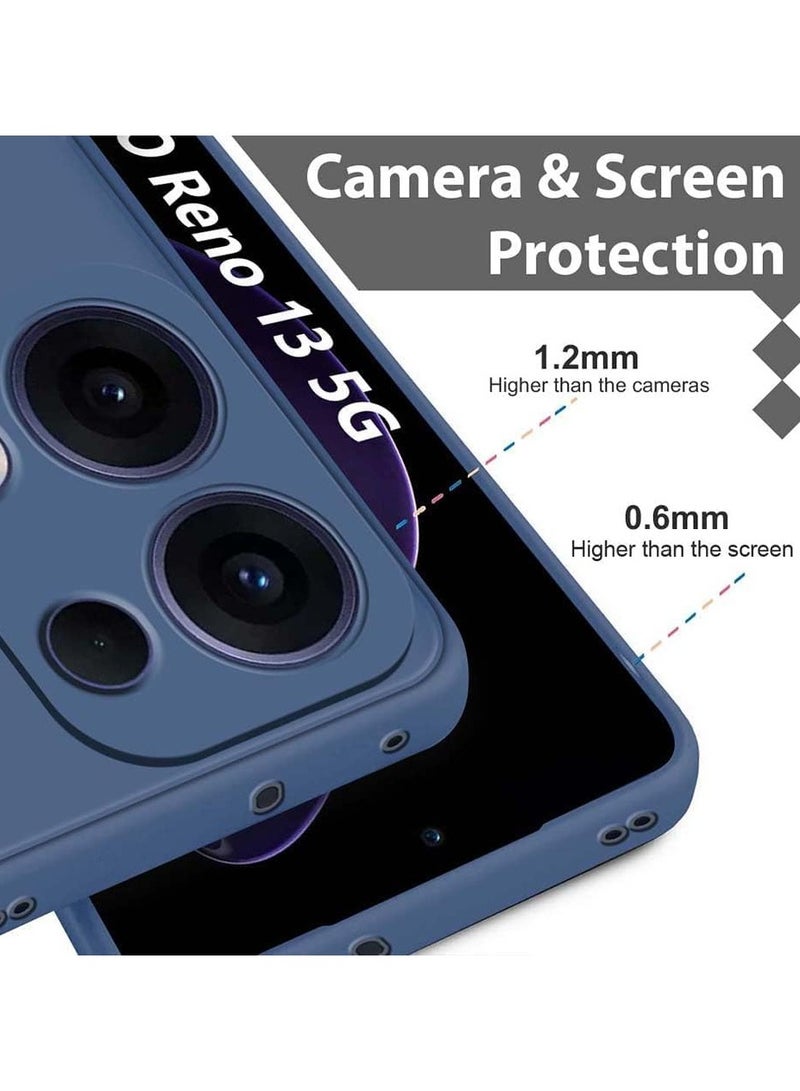 Case for Oppo Reno13 Pro Liquid Gel Rubber Bumper Case with Soft Microfiber Lining Cushion Slim Hard Shell Shockproof Protective Cover for Reno 13 Pro 5G 2024 (Blue) - Image 3