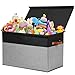 Gowee Large Toy Storage Box with Lid Sturdy Toys Storage Chest Bin Organizer Basket with Dividers for Kids Boys Girls Nursery Closet Bedroom Playroom 25x13 x16 Black and Grey - Image 3