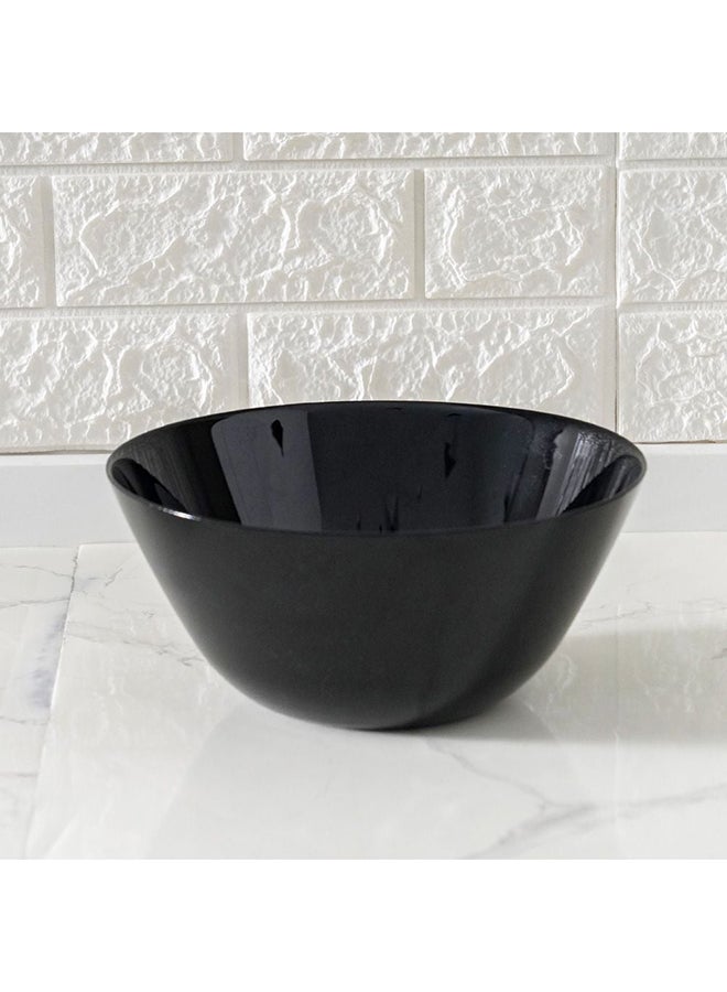 DANUBE HOME Essential Round Opal Salad Bowl – Durable Opal Glass Salad Bowl, Microwave & Dishwasher Safe, Elegant Dinnerware for Home, Kitchen, Restaurants, Perfect for Serving Salads and Fruits - Black - 24 cm - Image 1