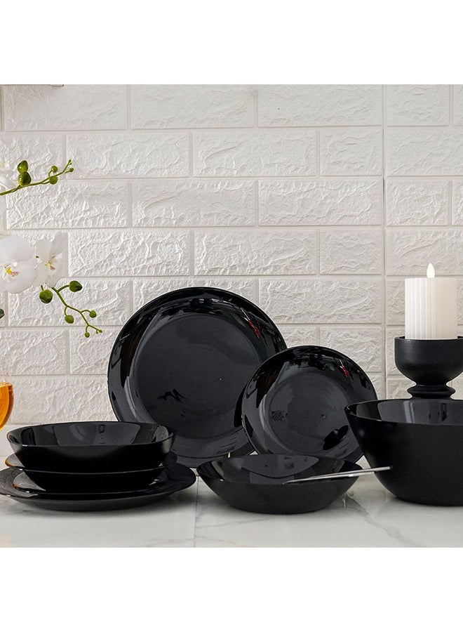 DANUBE HOME Essential Round Opal Salad Bowl – Durable Opal Glass Salad Bowl, Microwave & Dishwasher Safe, Elegant Dinnerware for Home, Kitchen, Restaurants, Perfect for Serving Salads and Fruits - Black - 24 cm - Image 3