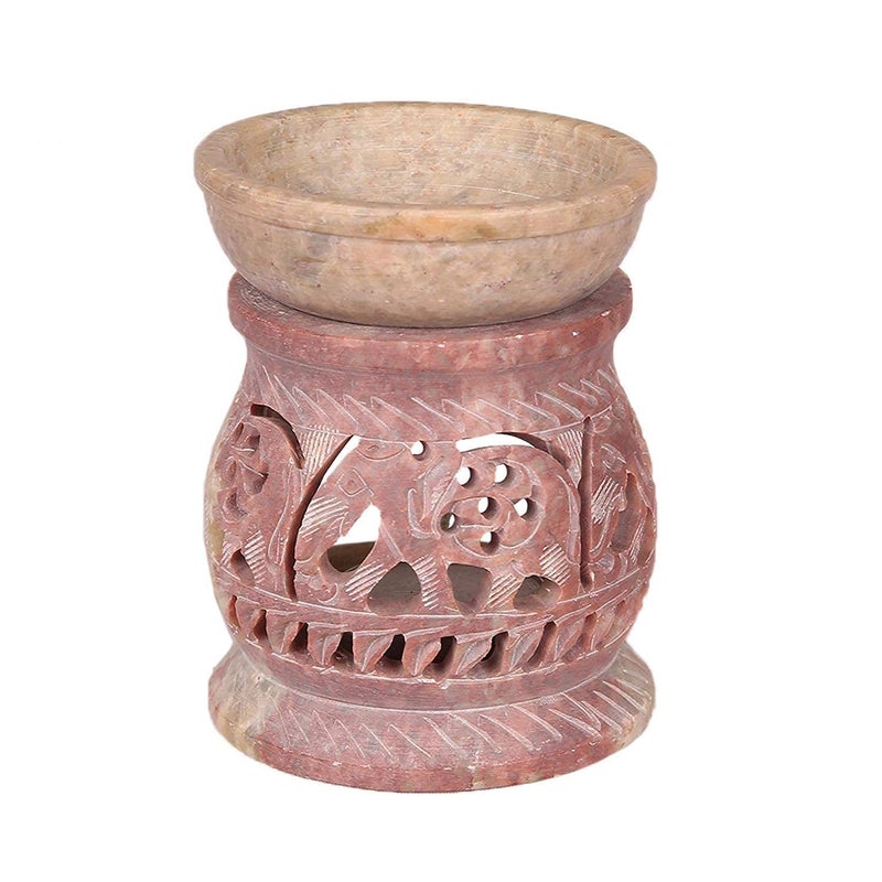 CSS Elephant Handcrafted Soapstone Aroma Oil Diffuser Burner for Gifting Meditation Aromatherapy Home Decor etc - Image 1