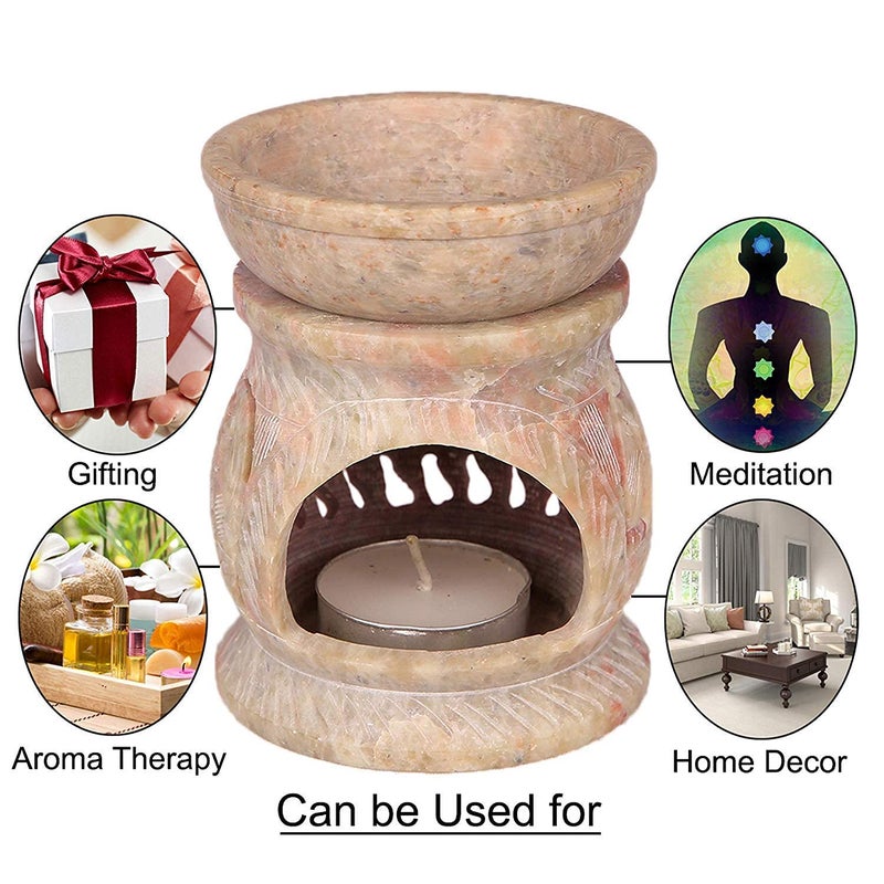 CSS Elephant Handcrafted Soapstone Aroma Oil Diffuser Burner for Gifting Meditation Aromatherapy Home Decor etc - Image 2