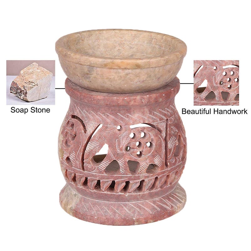 CSS Elephant Handcrafted Soapstone Aroma Oil Diffuser Burner for Gifting Meditation Aromatherapy Home Decor etc - Image 4