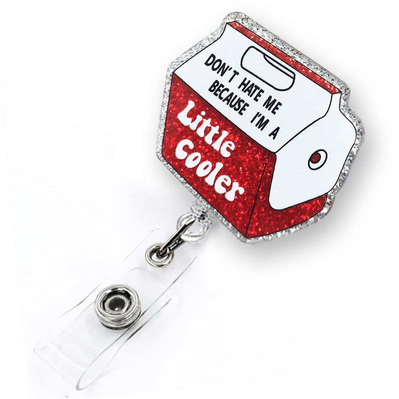 LEBEIGHT Funny Badge Reel Retractable for Nurse Doctor Medical Worker & Nursing Student | Don't Hate Me Because I'm a Little Cooler Nurse Name Badge Holder with Alligator Clip & 24â€Durable Nylon Cord | Acrylic - Image 1