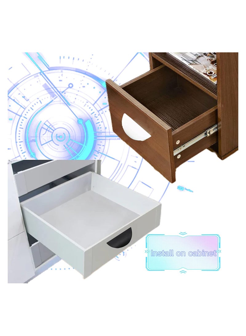 4 قطع مقابض لاصقة ذاتية - مقابض أبواب الشرفات - مقابض أدراج الخزائن - مقابض بلاستيكية لاصقة ذاتية - للخزائن، النوافذ، الأبواب المنزلقة، مقابض سهلة الفتح - Image 4