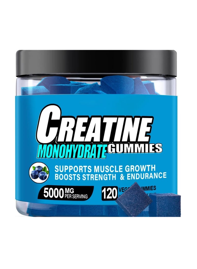 Day Wins Creatine Monohydrate Gummies 5000mg for Men & Women, Chewables Creatine Monohydrate for Muscle Strength, Muscle Builder, Energy Boost, Pre-Workout Supplement(120 Count)-Blueberry flavor. - Image 1
