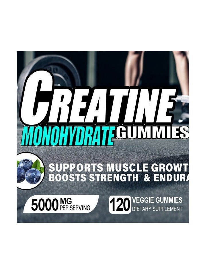 Day Wins Creatine Monohydrate Gummies 5000mg for Men & Women, Chewables Creatine Monohydrate for Muscle Strength, Muscle Builder, Energy Boost, Pre-Workout Supplement(120 Count)-Blueberry flavor. - Image 4