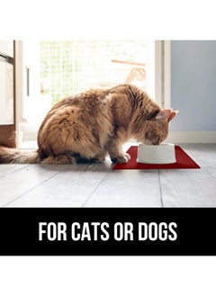 Gorilla Grip Gorilla Grip 100% Waterproof Raised Edge BPA Free Silicone Pet Feeding Mat, Dog Cat Food Mats Contain Spills Protects Floors, Placemats for Cats and Dogs Water Bowl, Pets Accessories 18.5x11.5 Red  - Image 4