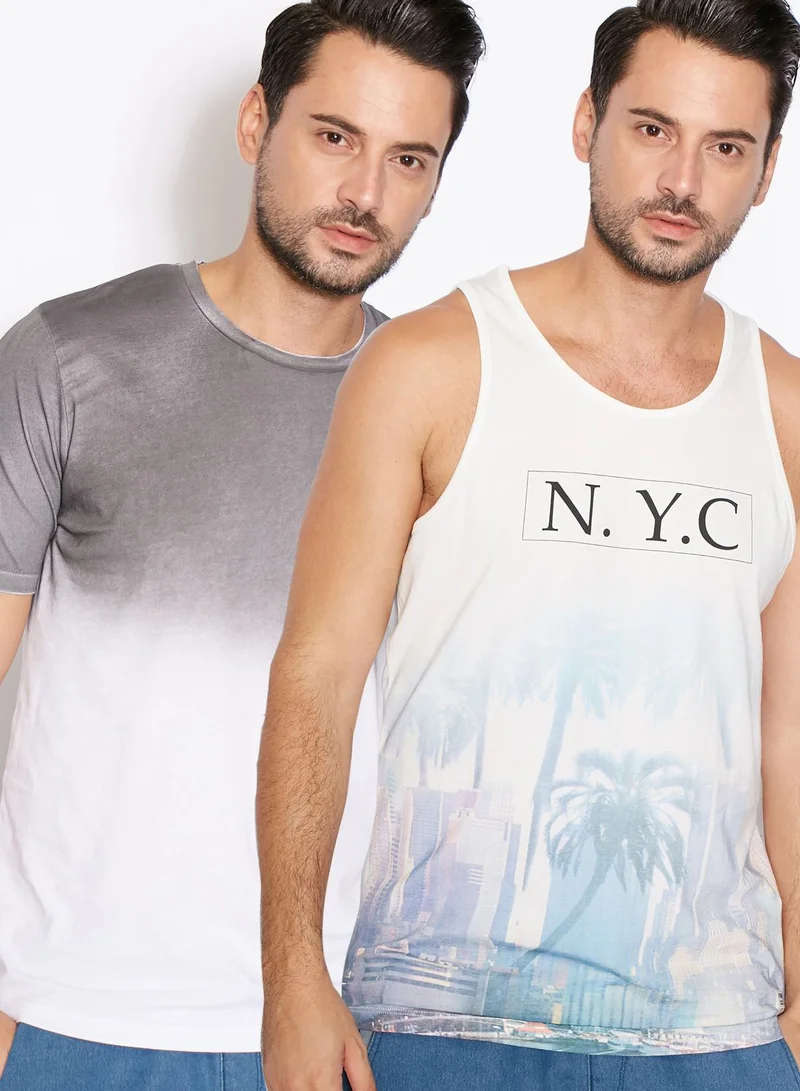 PRODUKT 2 Pack T-Shirt & Vest Combo