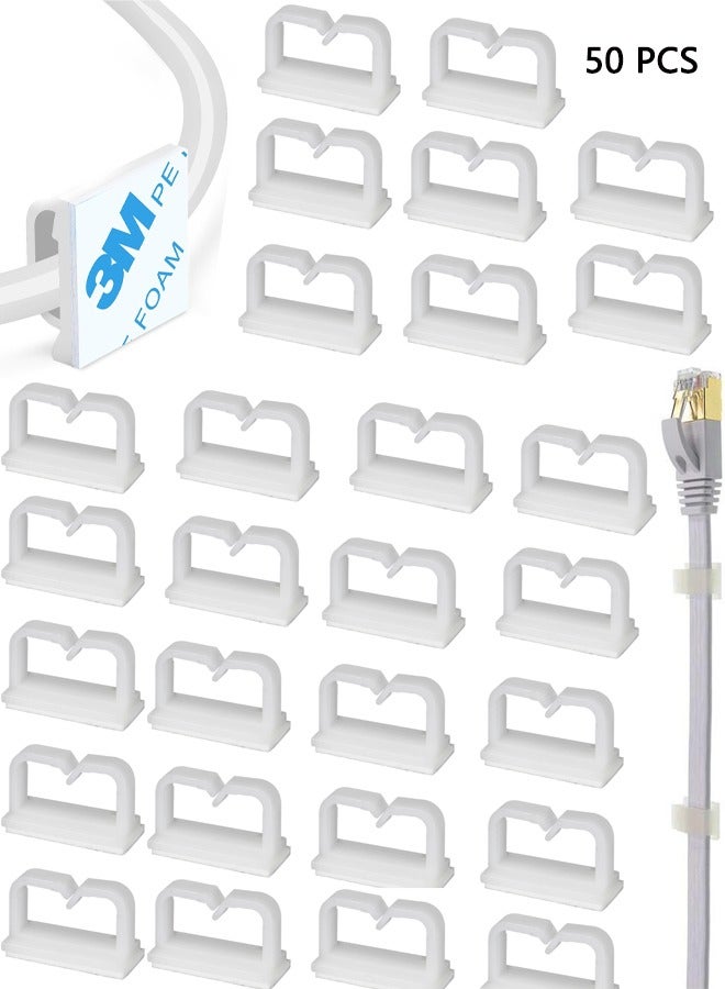 50 PCS Cable Clips, Outdoor Light Wire Clips, White, 1.18cm x 2cm - Image 1