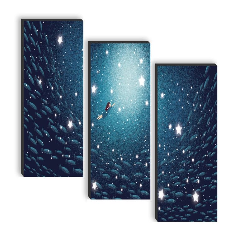 SAF paintings set of 3 Star And Sky UV textured self adeshiv wall painting for home decoration SANF-SJ70 - Image 5