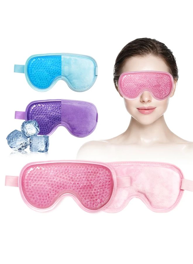 قناع العين الهلامي البنفسجي القابل لإعادة الاستخدام للعلاج الساخن والبارد لتخفيف تورم وإرهاق العين مع حزام قابل للتعديل - Image 2