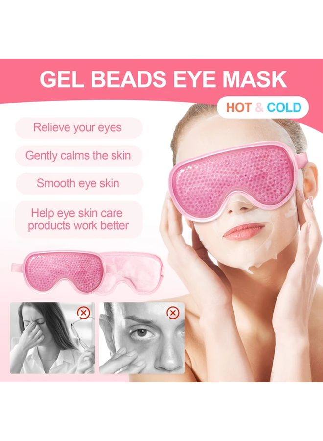 قناع العين الهلامي البنفسجي القابل لإعادة الاستخدام للعلاج الساخن والبارد لتخفيف تورم وإرهاق العين مع حزام قابل للتعديل - Image 3