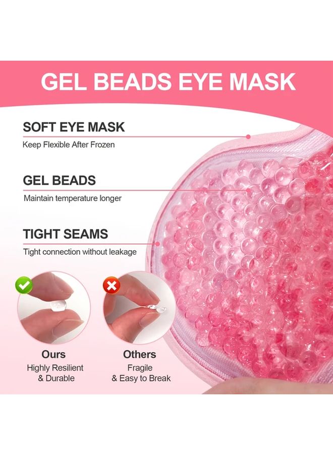 قناع العين الهلامي البنفسجي القابل لإعادة الاستخدام للعلاج الساخن والبارد لتخفيف تورم وإرهاق العين مع حزام قابل للتعديل - Image 4