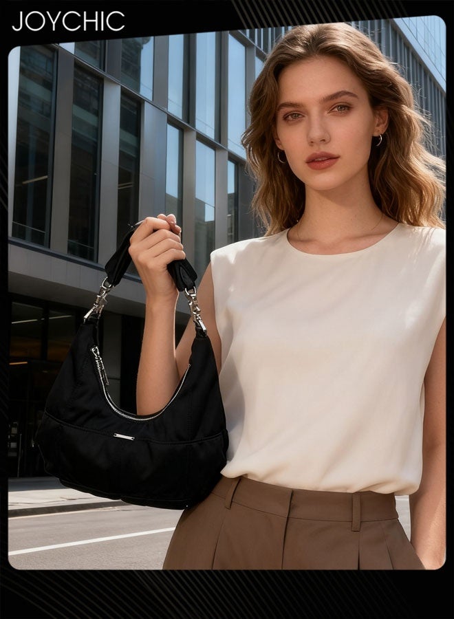 Joychic حقيبة كتف كبيرة السعة للنساء تحت الإبط باللون الأسود - Image 1