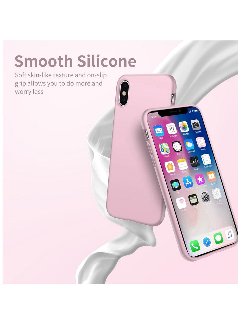IPhone XS/X mobile phone case 5.8-inch Apple iPhone XS liquid silicone protective cover shatter-resistant thin-Pink - Image 3