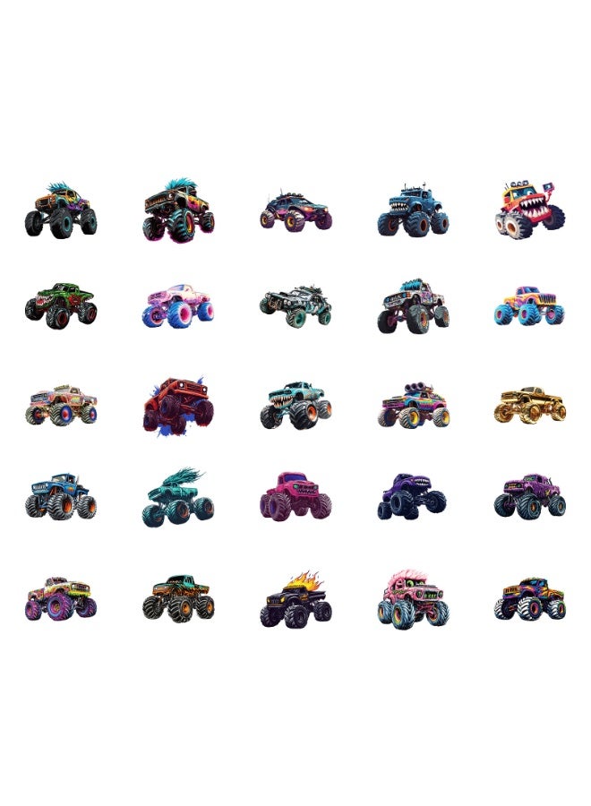NIBEMINENT 50 Pcs Monster Truck Deco Kit Waterproof Stickers, High Definition Printing Bright Colors, Suitable for Laptop Skateboard Luggage Water Bottle Guitar DIY - Image 3