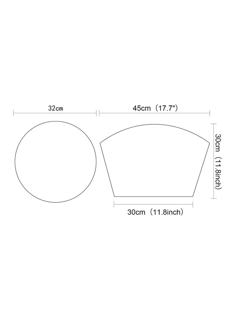 SYOSI Round Table Placemats Set of 7, Wedge Shaped Place Mat with Centerpiece Round Mat, Woven Vinyl Table Placemats, Large Size Wedge Shape, Heat Resistant Table Mats Washable (7, Black Gray) - Image 4