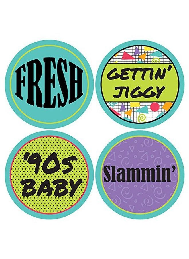 Big Dot of Happiness 90'S Throwback 1990S Party Funny Name Tags Party Badges Sticker Set Of 12  - Image 5
