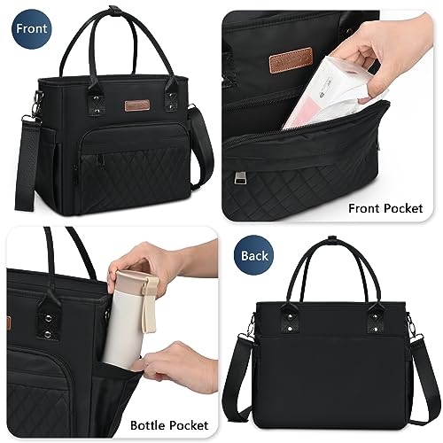 MIYCOO Lunch Bag Lunch Box Women - Leakproof Insulated Lunch Cooler Bag for Men Women - Large Lunch Tote Bags Adults, Black - Image 3