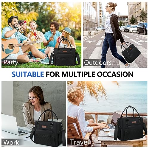 MIYCOO Lunch Bag Lunch Box Women - Leakproof Insulated Lunch Cooler Bag for Men Women - Large Lunch Tote Bags Adults, Black - Image 4