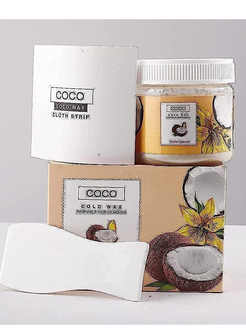 كوكو شمع بارد قابل للغسل لإزالة الشعر بالفانيليا وجوز الهند 250 جرام - Image 2